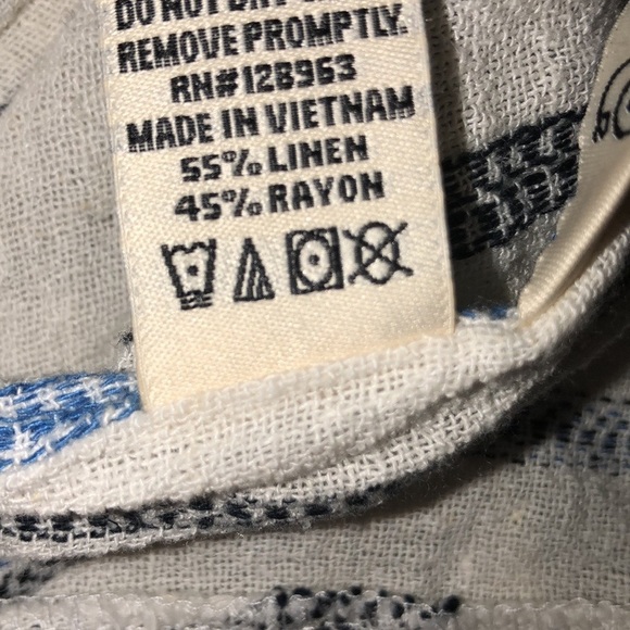 Indigo Rein size large linen & rayon blend striped romper - Picture 4 of 6